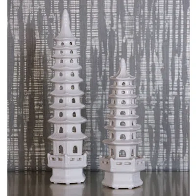 Port 68 2 Piece Pagoda Objects Set In White