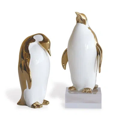 Port 68 2 Piece Penguin Objects Set In White;gold