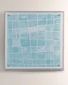 Port 68 Aquamarine Squares Wall Art In Blue