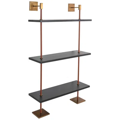 Port 68 Arnold 36" Wide Semi-gloss Black 3-tier Shelf