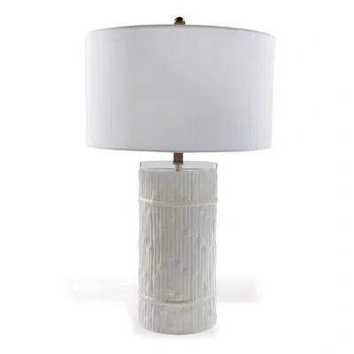 Port 68 Bamboo Cylinder Lamp In Cream