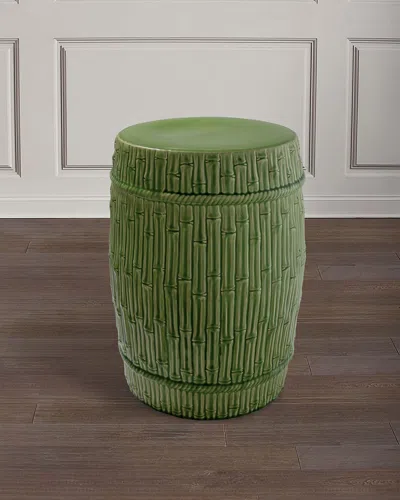 Port 68 Bamboo Garden Stool In Apple Green