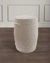 Port 68 Bamboo Garden Stool In Cream