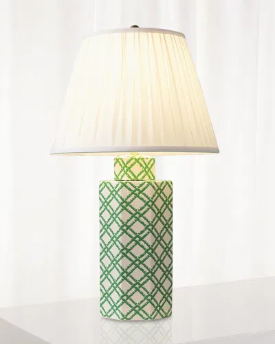 Port 68 Bamboo Trellis Hex Table Lamp In Green