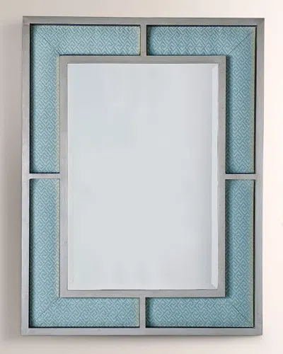Port 68 Bedford Gold Nigel Celadon Mirror In Silver/celadon