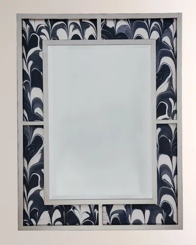 Port 68 Bedford Mirror With Black Orchid Fabric In Multi