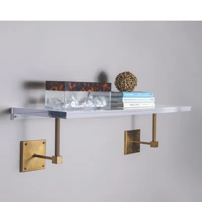 Port 68 Billy Lucite Shelf/ Age 36"w In Brass,clear