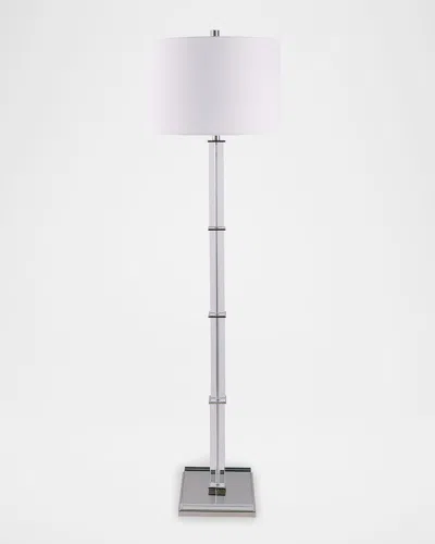 Port 68 Blake Brass Crystal Floor Lamp In White