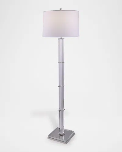 Port 68 Blake Brass Crystal Floor Lamp In White