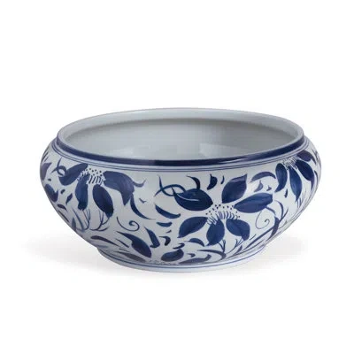 Port 68 Blue Floral Center Basin In Blue,white