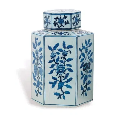 Port 68 Blue/white 16" Porcelain Ginger Jar In Blue;white