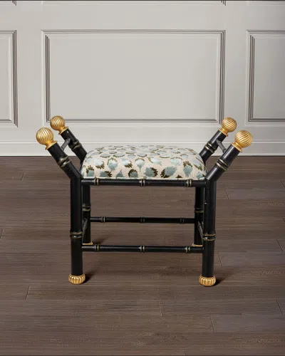 Port 68 Boca Celadon Ocelot-print Bench, Black In Multi