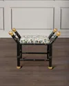 Port 68 Boca Celadon Ocelot-print Bench, Black In Green