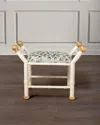 Port 68 Boca Celadon Ocelot-print Bench, White In White
