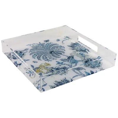 Port 68 Braganza Clear Blue Animals And Florals Decorative Tray