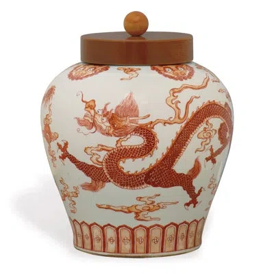 Port 68 Brown 15" Porcelain Jar In Pink
