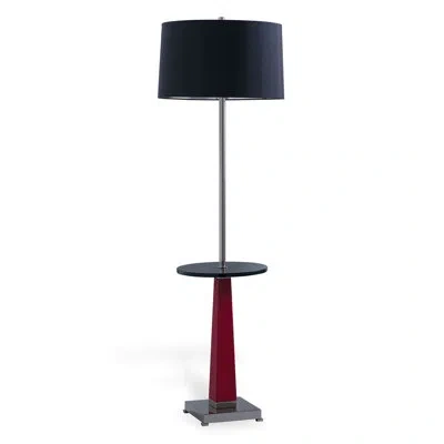 Port 68 Cairo 60" Tray Table Floor Lamp In Polished Nickel,red