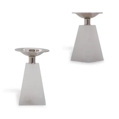 Port 68 Cairo Alabaster Metal/stone Dish In White Alabaster
