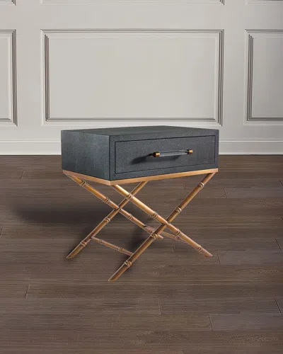 Port 68 Cairo Faux Shagreen End Table In Gray