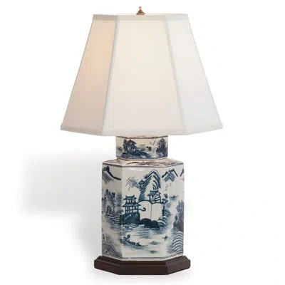 Port 68 Canton 23" Blue/white Table Lamp In Blue;white