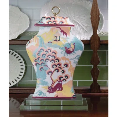 Port 68 Canton Coral 18" Ceramic Jar