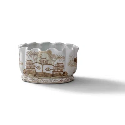 Port 68 Canton Scallop Planter In Brown