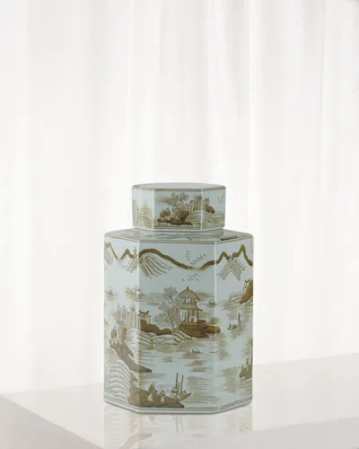 Port 68 Canton Small Jar, Brown In Brown/white