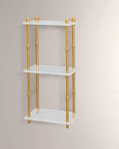 Port 68 Carmel Lucite Shelf In Brass