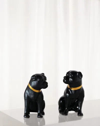 Port 68 Cecil Black Pug Statues, Set Of 2