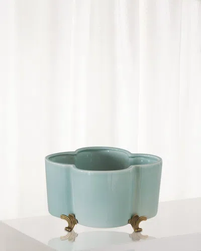 Port 68 Celadon Quatrefoil Planter In Green