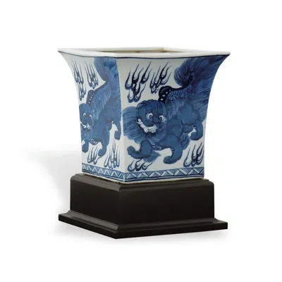 Port 68 Chow Porcelain Pot Planter In Blue