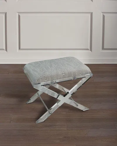 Port 68 Crossing Lucite Bench Faux Bois In Gray