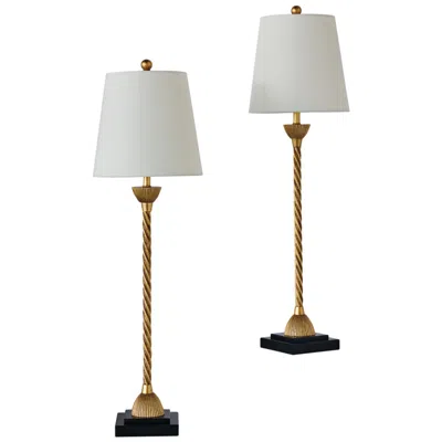 Port 68 Delfern 33" High Gold Metal Twist Buffet Table Lamp Set Of 2