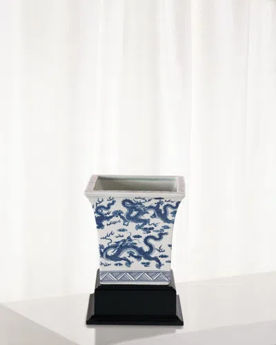 Port 68 Dragon Blue Square Planter With Stand