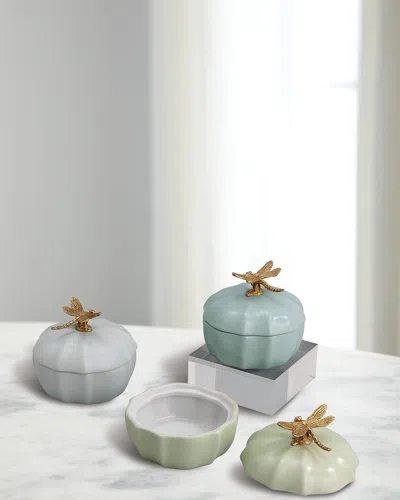 Port 68 Dragonfly Scallop Boxes, Set Of 3 In Blue