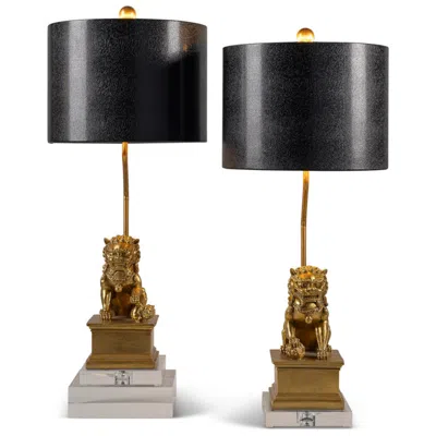 Port 68 Dynasty Accent Lamp Gold Set/2 In Multi