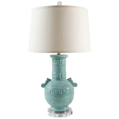 Port 68 Dynasty Celadon Crackled Glaze Vase Table Lamp