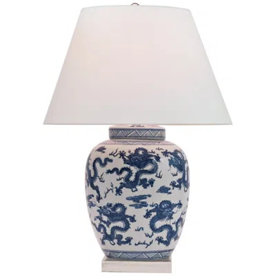 Port 68 Floating Dragons Blue And White Traditional Porcelain Table Lamp