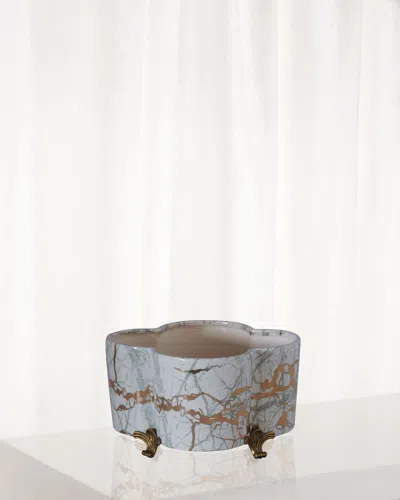 Port 68 Giovanni Quatrefoil Planter In Animal Print