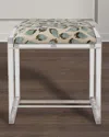 Port 68 Glencoe Celadon Ocelot-print Bench, 18" In Green