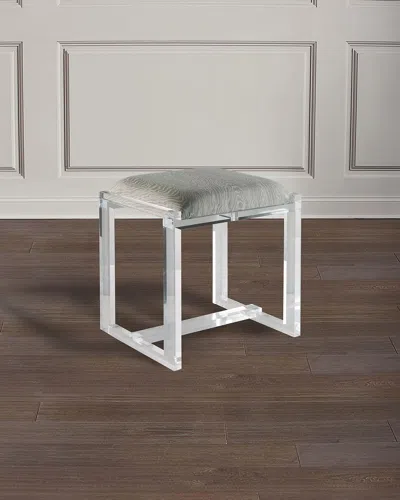 Port 68 Glencoe Lucite Bench Faux Bois In Gray