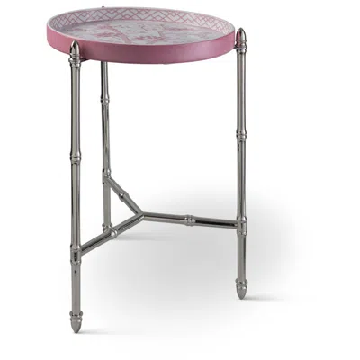 Port 68 Jardin Blush Tray With Nickel Stand In Multi