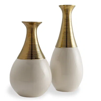 Port 68 Jenny Bottle Set/2 In Gold;cream