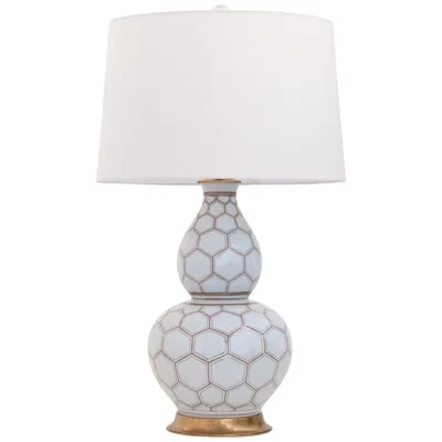 Port 68 Kenilworth Brown And White Honeycomb Double Gourd Table Lamp