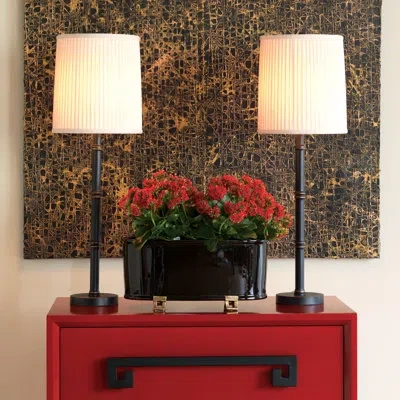 Port 68 Lauderdale 33" Buffet Table Lamp Set In Black