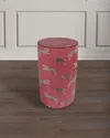 Port 68 Leaping Cheetah 20" Garden Stool In Pink