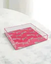 Port 68 Leaping Cheetah Acrylic Tray In Pink