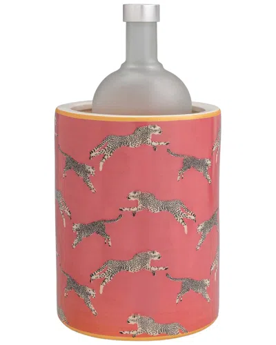 Port 68 Leaping Cheetah Ice Bucket In Pink