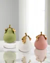Port 68 Macaroon Pears, Set Of 3 In White/green/blush