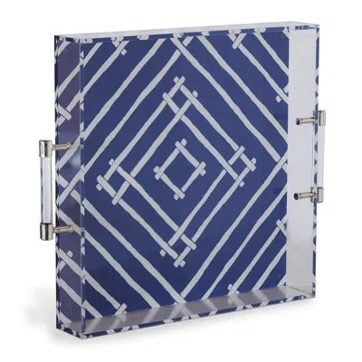 Port 68 Madcap Cottage Bamboozled Lucite Vanity Tray In Blue